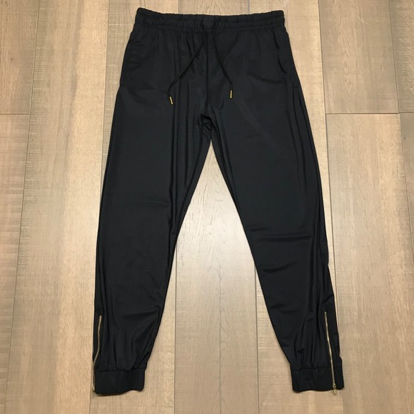 ZYIA Pants - Zyia Active Everywhere Joggers Pants Womens Size L Black Ankle Zipper Travel Gym